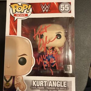 Funko Pop WWE "Kurt Angle" #55 Kurt Angle HOF Signed Autograph JSA COA