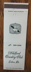 GOLF: WHITFORD COUNTRY CLUB (EXTON, PENNSYLVANIA) (SPORTS MATCHBOOK COVER) -F11 - Picture 1 of 1