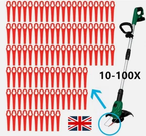 10-100Pcs Plastic Blades Set Cutter Replace For Cordless Grass Trimmer Strimmer - Picture 1 of 25