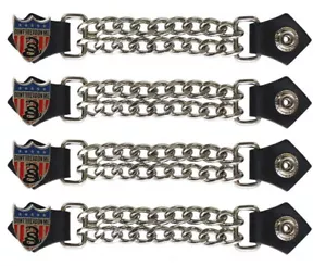 4PC MOTORCYCLE DON'T TREAD ON ME DIAMOND CUT CHROME CHAIN VEST EXTENDER - DD33 - Picture 1 of 1