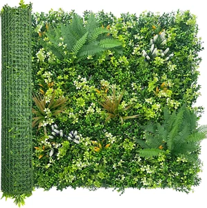 Artificial Grass Boxwood Hedges Wall Panels,40'' X 120'' In(33.5 Sqft) Faux Gree - Picture 1 of 12