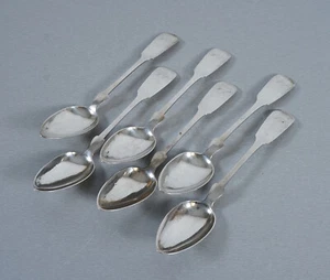 6 cucharas cucharas sopa lote 12 plata con trémoli Biedermeier años 1850 - Imagen 1 de 6
