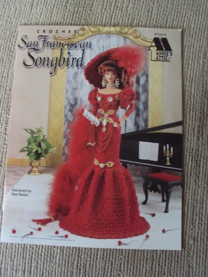 VESTIDO PÁJARO CANTOR SAN FRANCISCANO MUÑECA DE MODA LIBRO PATRÓN GANCHILLO DE ANNIE 1998 Foto 1 de 2