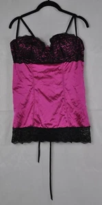 Fredrick’s Of Hollywood fuchsia Sz XXL Lingerie Adj straps lace up back - Picture 1 of 5