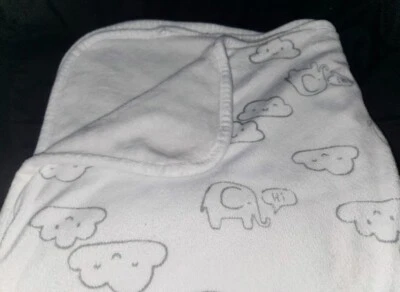 Carters Daddy's Dino-Mite Dude Dino Blue white stripe Plush Blanket Lovey Soft - Image 1 of 4