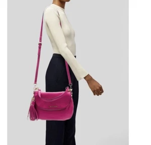 Michael Kors Fuschia Bedford Pebbled Leather Purse- Gorgeous - Picture 1 of 14