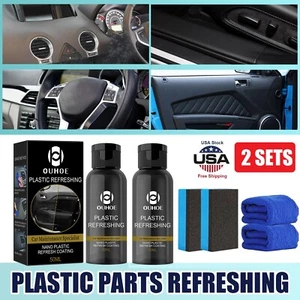 2 Set Plastic Parts Refurbish Agent Car Exterior Restorer for Plastic Parts USA - Picture 1 of 12