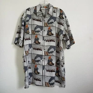 Camicia Vintage UP RO’s 1990s Hip Hop Club DJ Bottoni RARA Graffiti Streetwear XL - Foto 1 di 6