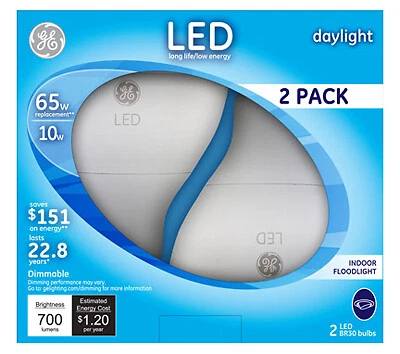 LED BR30 Bulb, Daylight, 10-Watt, 2-Pk. - Image 1 of 1