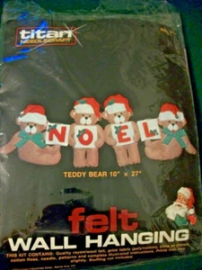 Titan Needlecraft "Teddy Bear Wall Hanging" Felt Kit Size 10" x 27" Date 1983 - Picture 1 of 2