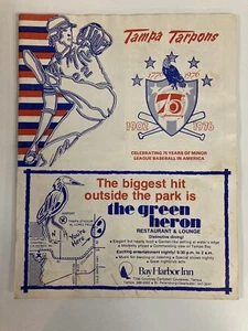 1976 Tampa Tarpons Minor League Baseball Program Bob Feller Autographed Oester - Picture 1 of 12