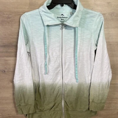 Tommy Bahama Jacket Womens Medium Ombre Dip Dye Tropical Full Zip Beach - Image 1 of 4