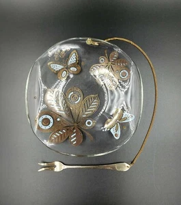 Mid Century Georges Briard 24K G.P. Fork Attached to Square Pickle Dish 10 - Picture 1 of 6