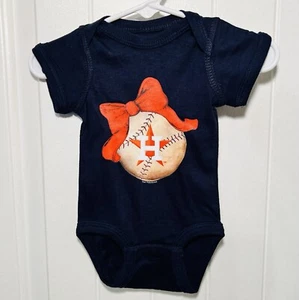 Body Infantil Houston Astros Pequeño Nabo Azul Marino Béisbol Arco 3 Meses - Imagen 1 de 4