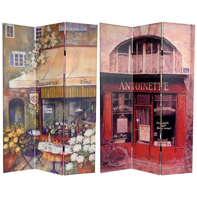 6 ft. Tall Double Sided Brasserie Canvas Room Divider - Image 1 of 3