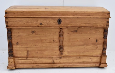 Antique Pine Dome-Top Trunk or Blanket Chest Cover