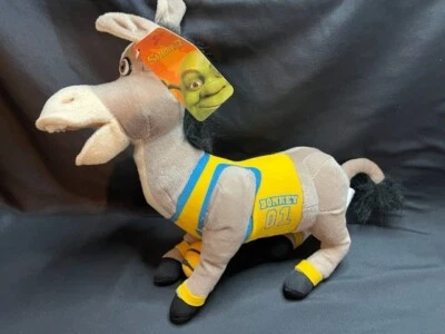 Shrek 2 burro en uniforme de baloncesto peluche DreamWorks Nanco 2005 retirado 11" con Foto 1 de 4