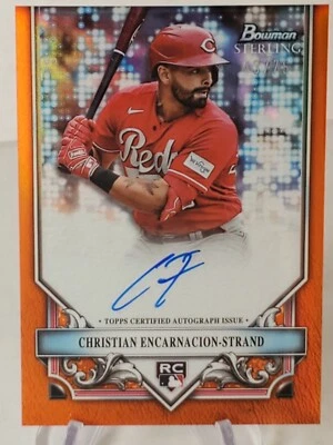 2024 Bowman Sterling Christian Encarnacion-Strand RC Auto Orange Refractor # /75 - Image 1 of 3