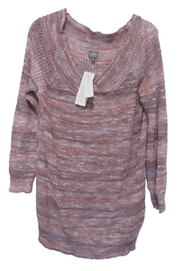 SOHO Jeans NY&Co Mujer XL Suelto Tejido Suéter Manga 3/4 Capucha Cuello Nuevo con Etiquetas - Imagen 1 de 9