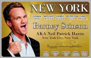 Neil Harris Patrick Barney Stinson How I Met Your Mother License Card Novelty ID
