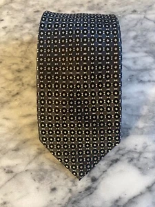 Geoffrey Beene 100% Silk Gray Black Handmade Jacquard Geometric Tie~3.25" J15 - Picture 1 of 6