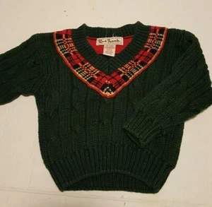 GREEN CARDIGAN SWEATER RED TRUCK MOVING CO CHILDRENS 18 MOS VINTAGE * TWINS * - Picture 1 of 4