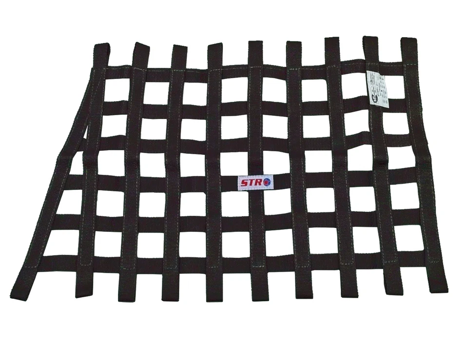 STR Window Net Saloon Webbing Heavy Duty Trapezoid SFI 27.1 Stock Car - Black