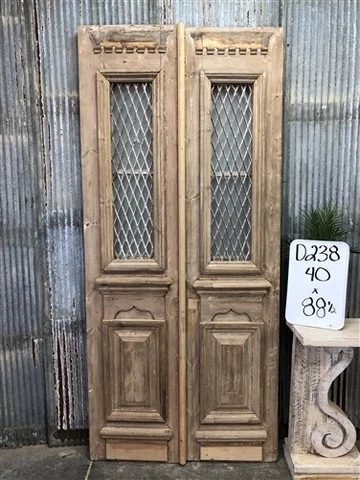 Antique French Double Doors (40x88.5) Wood Iron Doors, European Doors D238 Cover