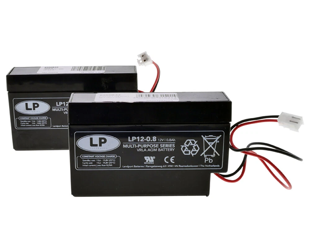 2x Akku WP0.8-12H 12V 0,8Ah – Mit Molex-Stecker, Kompatibel Mit Heim & Haus Rollladenantrieben