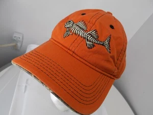 Adjustable Walleye Fish Bones Baseball Cap ~ Orange & Realtree Camo , VGUC - Picture 1 of 6