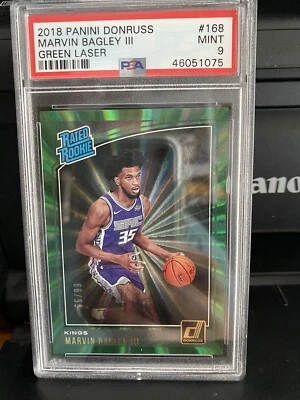 Marvin Bagley 2018-19 Donruss Green Holo Laser RC Rookie /99 PSA 9 Mint POP 1🔥 - Image 1 of 2