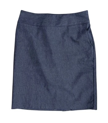 Falda lápiz recta Merona clásica azul oscuro aspecto de mezclilla para mujer talla 2 carrera” Foto 1 de 4