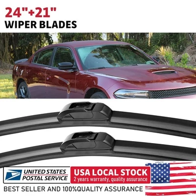 Front Windshield U-hook Wiper Blades 24"+21" For Chevrolet Uplander 2005-2008 - Imagem 1 de 4