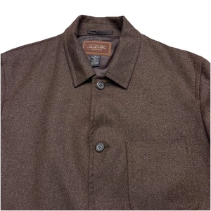 Tasso Elba Herren braun Fischgrät Wolle Seide Mischung Mantel Oberbekleidung Gr. XL (NEUWERTIG) - Bild 1 von 11