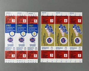 1985 New York Mets Phantom (3) World Series & (3) NLCS Ticket Uncut Shea Stadium - Bild 1 von 9