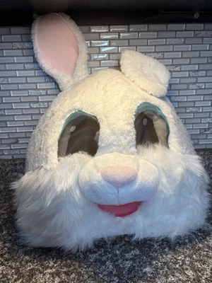 Adult Dan Dee Greeter Maskimal Easter White Rabbit Bunny Head Mask Costume - Image 1 of 4