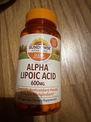 Sundown Clean Nutrition Ácido Alfa Lipóico 600MG Saúde Antioxidante, 60 Cápsulas - Imagem 1 de 4