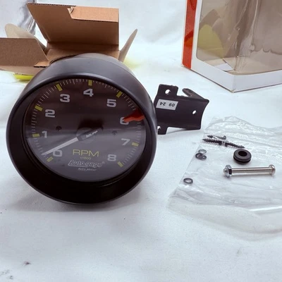 Auto Meter Autogage 2300 Tachometer Tach 8000 RPM Black Pedestal Mount 3 3/4"p - Image 1 of 4