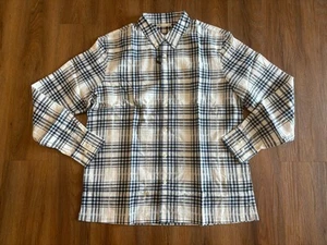 Men’s Linen Button Down Shirt, Dress Shirt, Size Medium, New, Checkered, Pocket - Picture 1 of 4