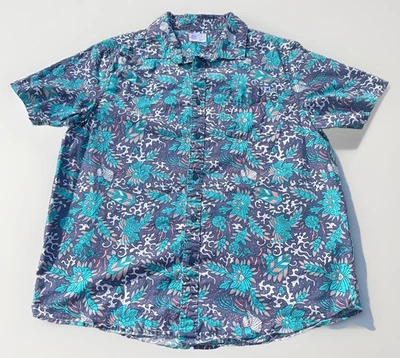 Camisa Hurley Hawaiana Para Hombre Mediana Floral Calavera Manga Corta Abotonada Foto 1 de 4