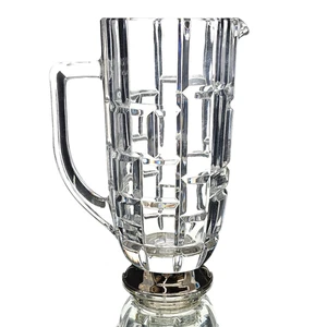 Rare Vtg Godinger Lead Crystal De Versailles Glass Pitcher W/ Silver Plate Base - Picture 1 of 11