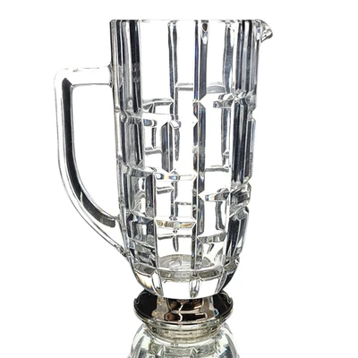 Rare Vtg Godinger Lead Crystal De Versailles Glass Pitcher W/ Silver Plate Base - Image 1 of 4