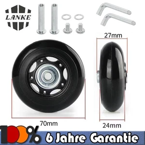 Gepäck Kofferrollen Ersatz Räder Achsen 70x24mm Reparatur Mute Gummi Rollen DHL - Bild 1 von 10