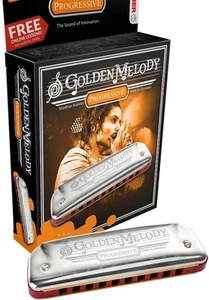 HOHNER GOLDEN MELODY Llave Armónica de B 10 Agujeros Nueva de Japón - Imagen 1 de 6