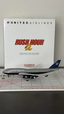 RARO United Airlines 747-400 N188UA Rush Hour 2 Edición Especial Foto 1 de 2