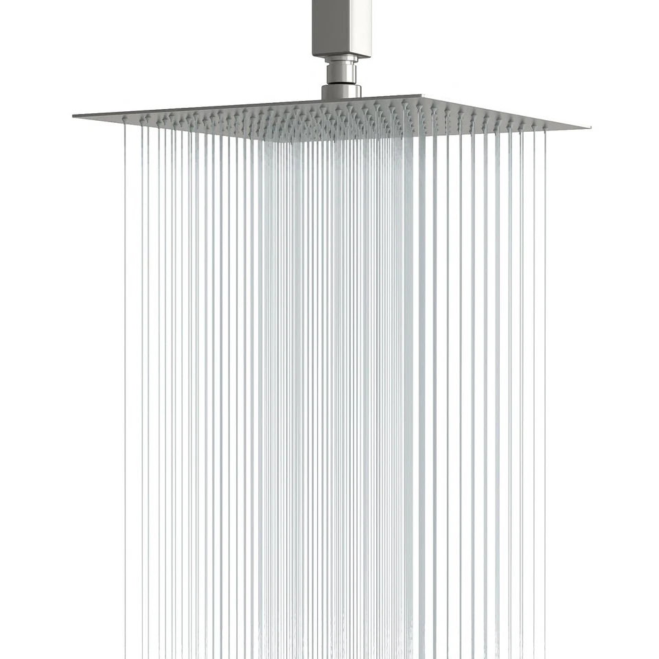 Cabezal de ducha de lluvia 12 pulgadas sólido ultra delgado 304 acero inoxidable ajustable cuadrado... Foto 1 de 4