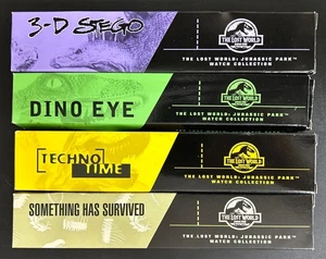 (4) Juego de relojes Burger King 1997 Parque Jurásico Mundo Perdido Promo Lote completo en caja - Imagen 1 de 2