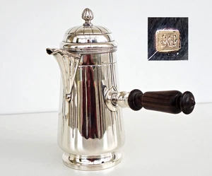 CHOCOLATIERE aus versilbertem Metall Seitengriff aus Palisander 20. Jahrhundert - Bild 1 von 10