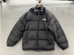 North Face 700 Nuptse Puffer Jacket Uomo Grande Nero Piumino d'oca Isolato-C - Foto 1 di 17
