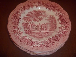 Vintage J G Meakin 6 Dessertteller 7" Sterling Kolonial Eisenstein Penshurst rot - Bild 1 von 9